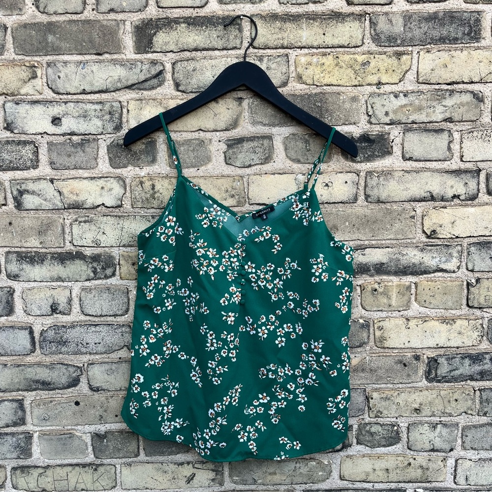 EUC Dynamite Cami Size medium tank blouse. Adjustable straps. Flowy green.